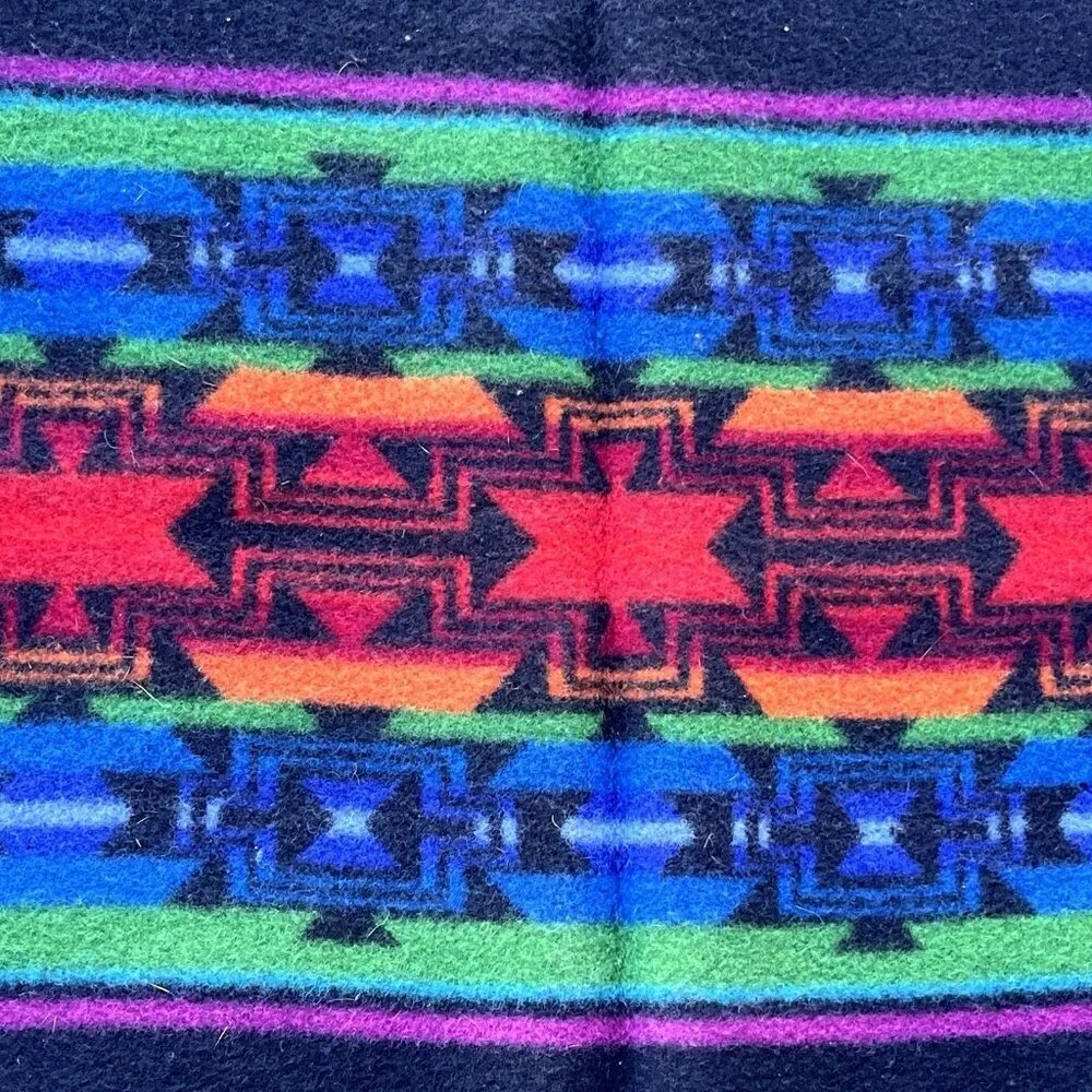 Vtg Pendleton Beaver State Aztec Southwest Wool Blend Saddle Blanket Shawl USA